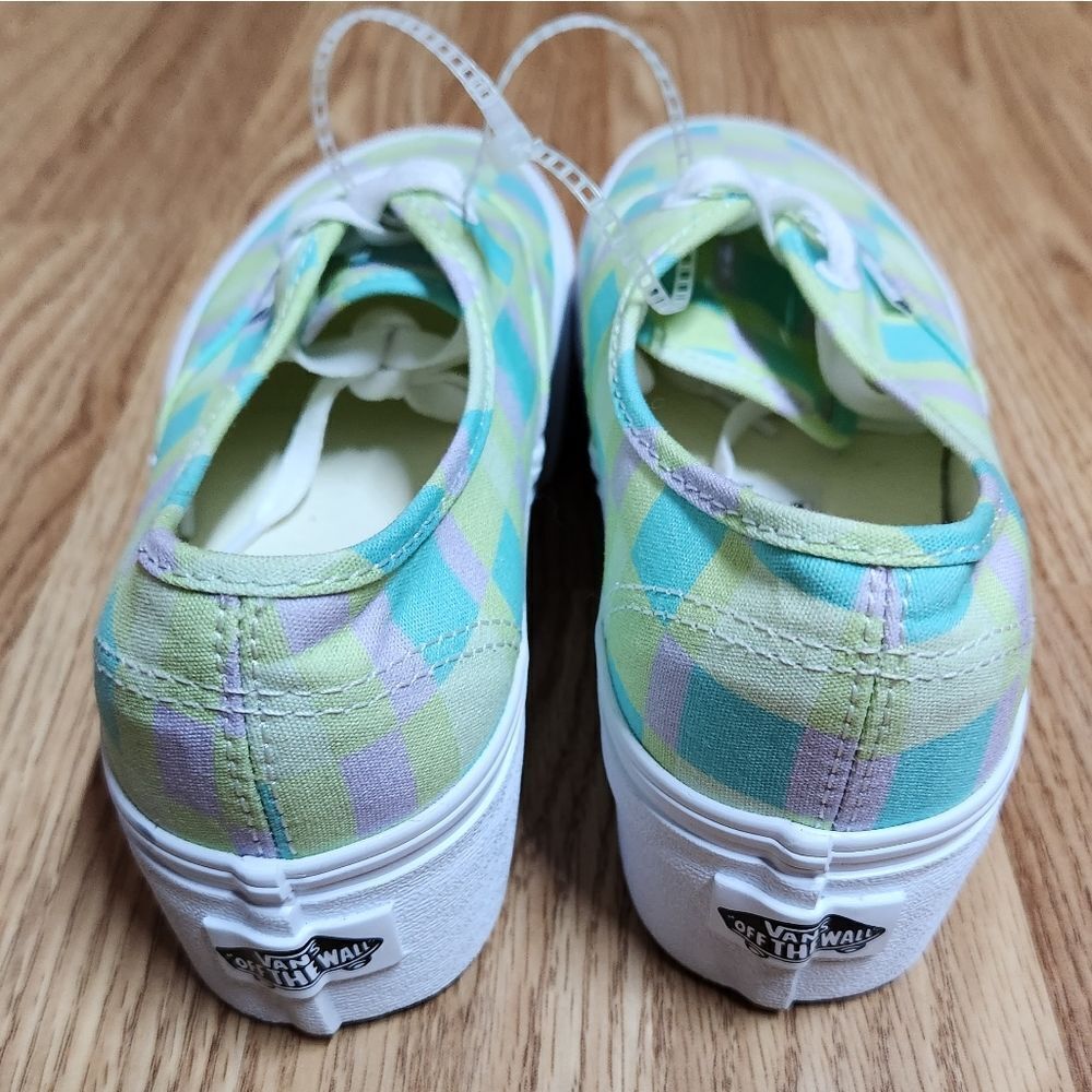 🇬🇪🔥NWT Vans Pastel Checkered Picnic Plaid Unisex Stackform Sneakers Size 6.5 - Picture 9 of 11